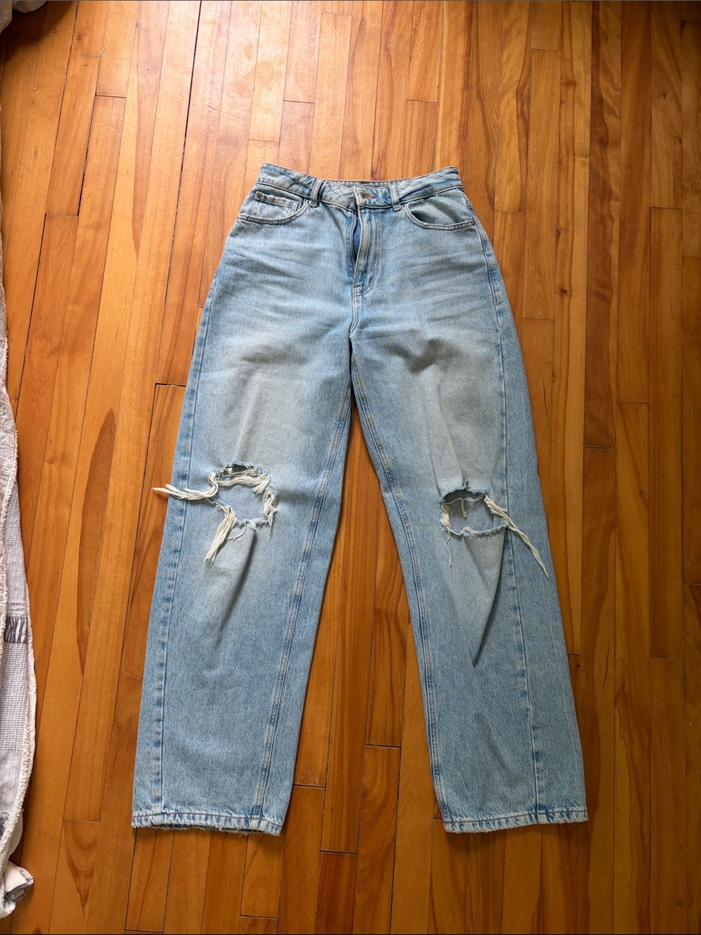 Garage Light Blue Distressed Boyfriend Jeans